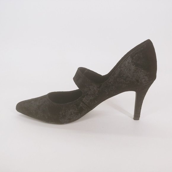 Monroe And Main Womens Mary Janes Stiletto Heels Black Hook And Loop 8.5M New - Picture 2 of 10